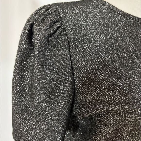 Express Black Sparkly Short Sleeve Tee - Picture 3 of 7